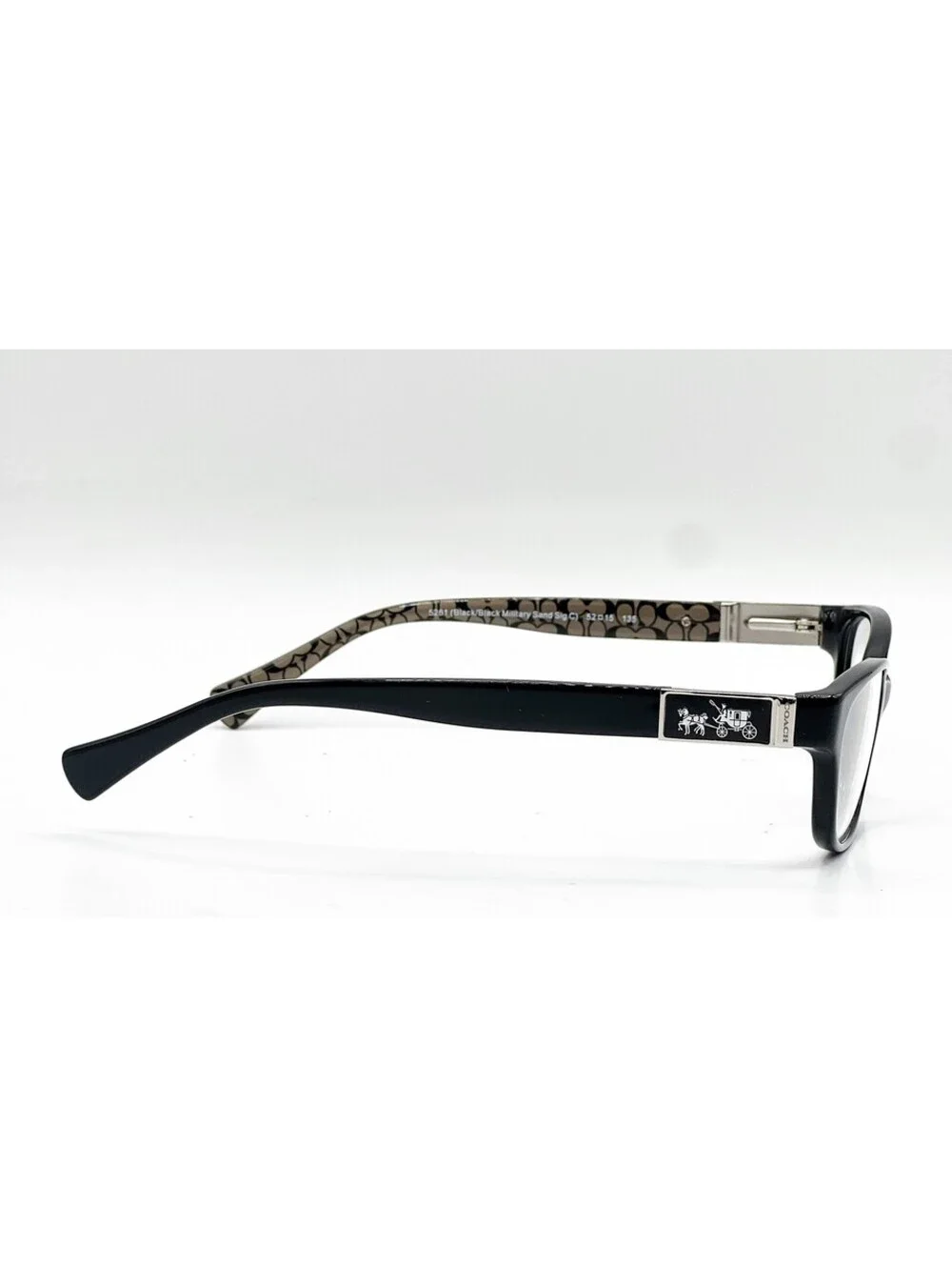 Coach HC 6061 5261 Black Military Rectangle Authentic Eyeglass Frames 52-15-135